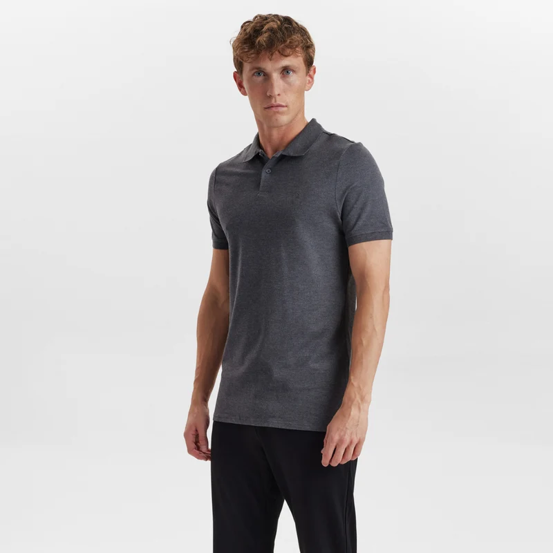 Graues Bambus-Poloshirt