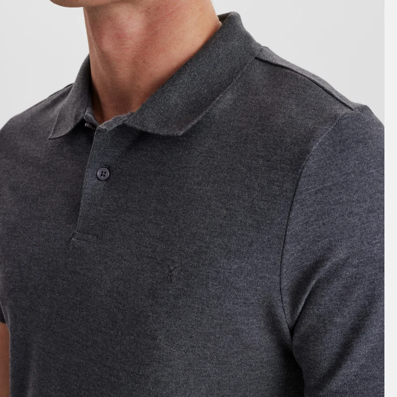 Graues Bambus-Poloshirt