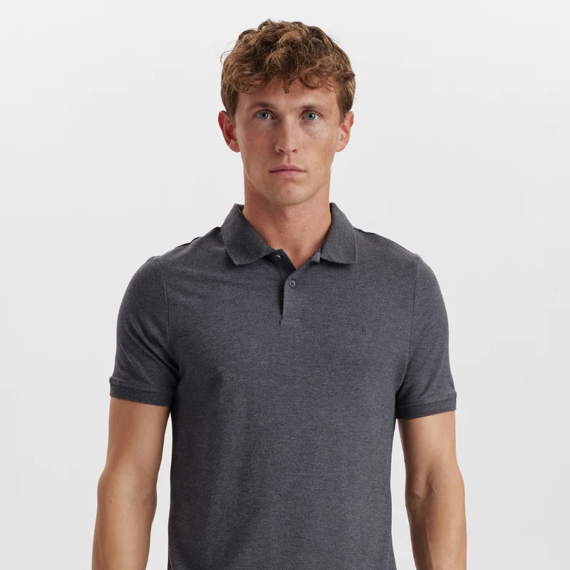 Graues Bambus-Poloshirt