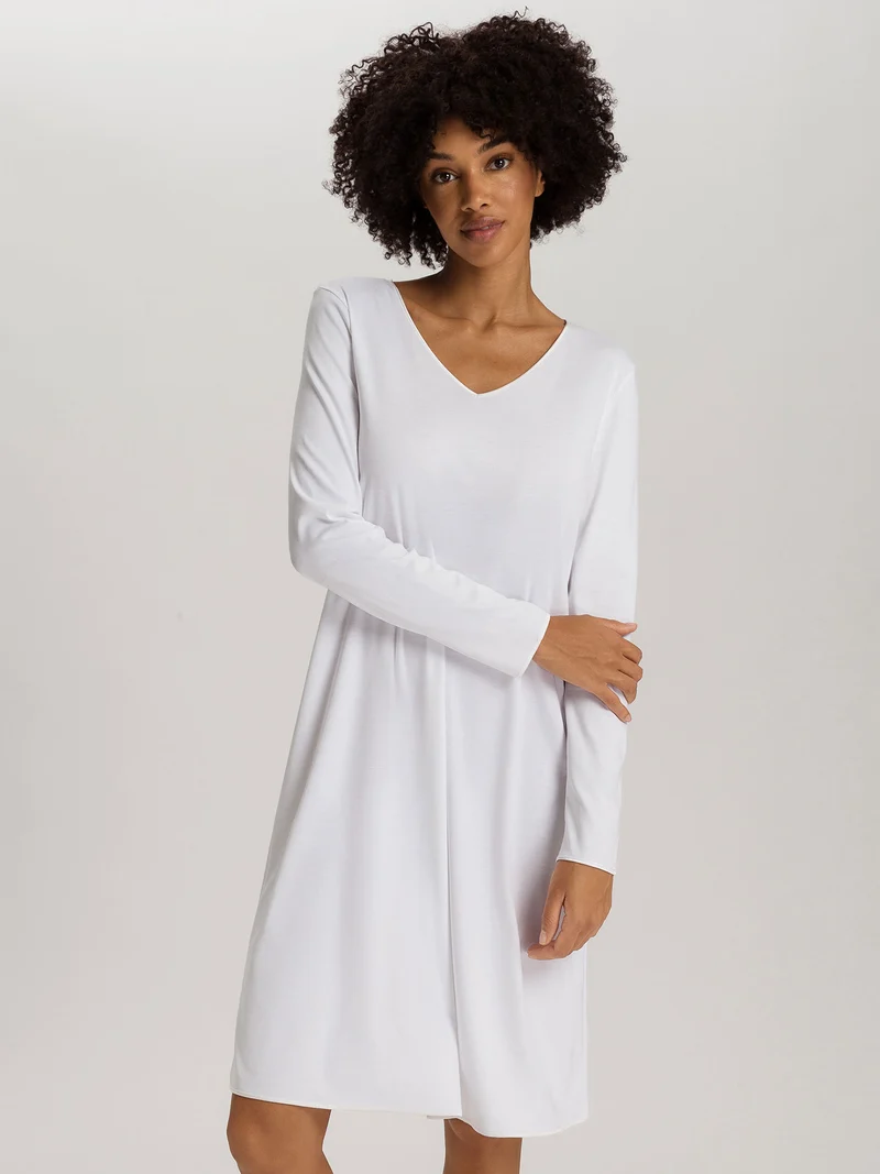 Nightdress, langarm, 100cm Länge, COTTON SILK