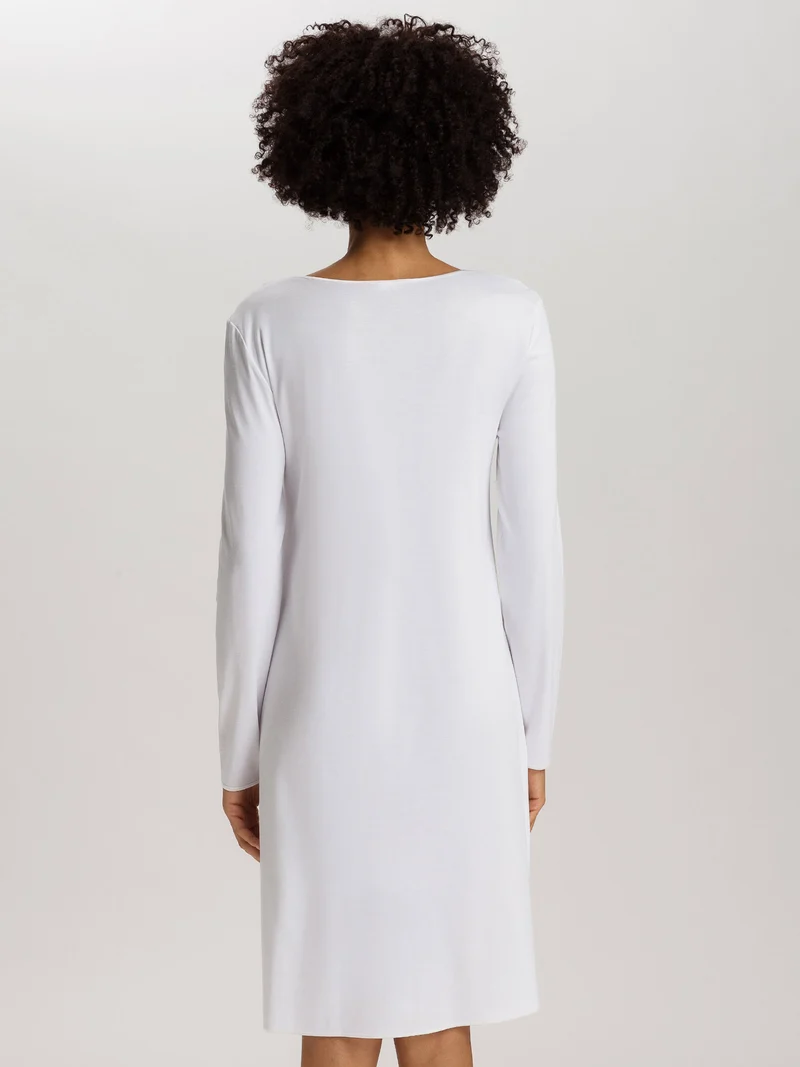 Nightdress, langarm, 100cm Länge, COTTON SILK
