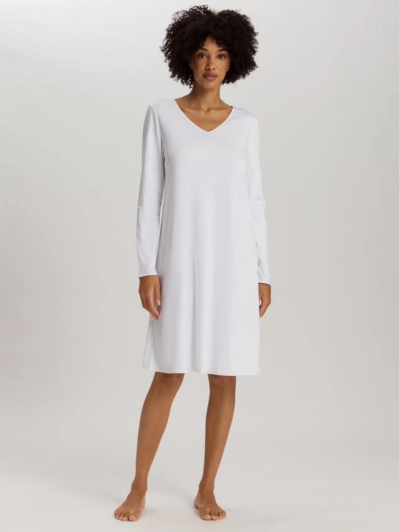 Nightdress, langarm, 100cm Länge, COTTON SILK