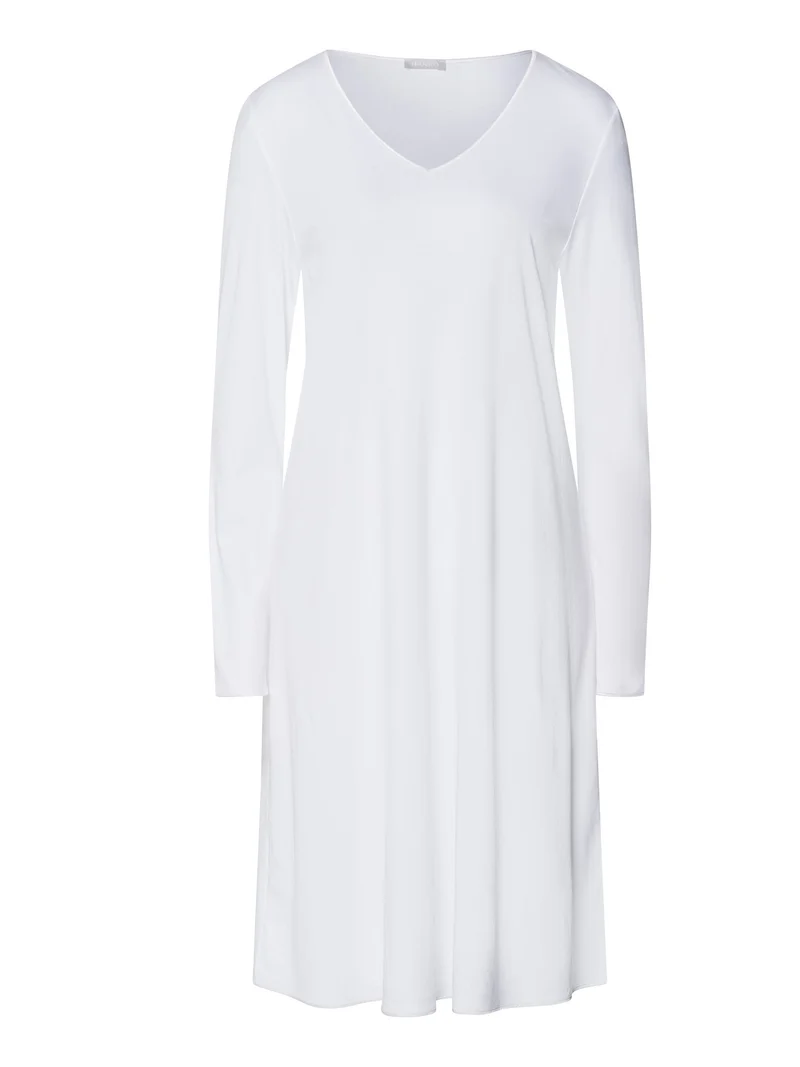 Nightdress, langarm, 100cm Länge, COTTON SILK