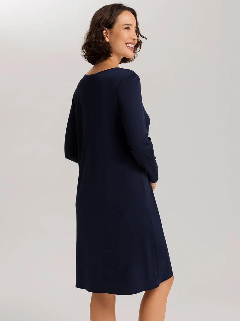 Nightdress, langarm, 100cm Länge, COTTON SILK