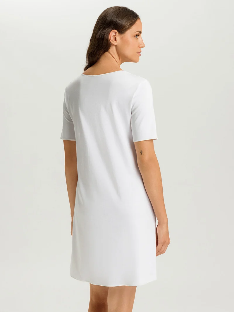 Nightdress, kurzarm, 90cm Länge, COTTON SILK