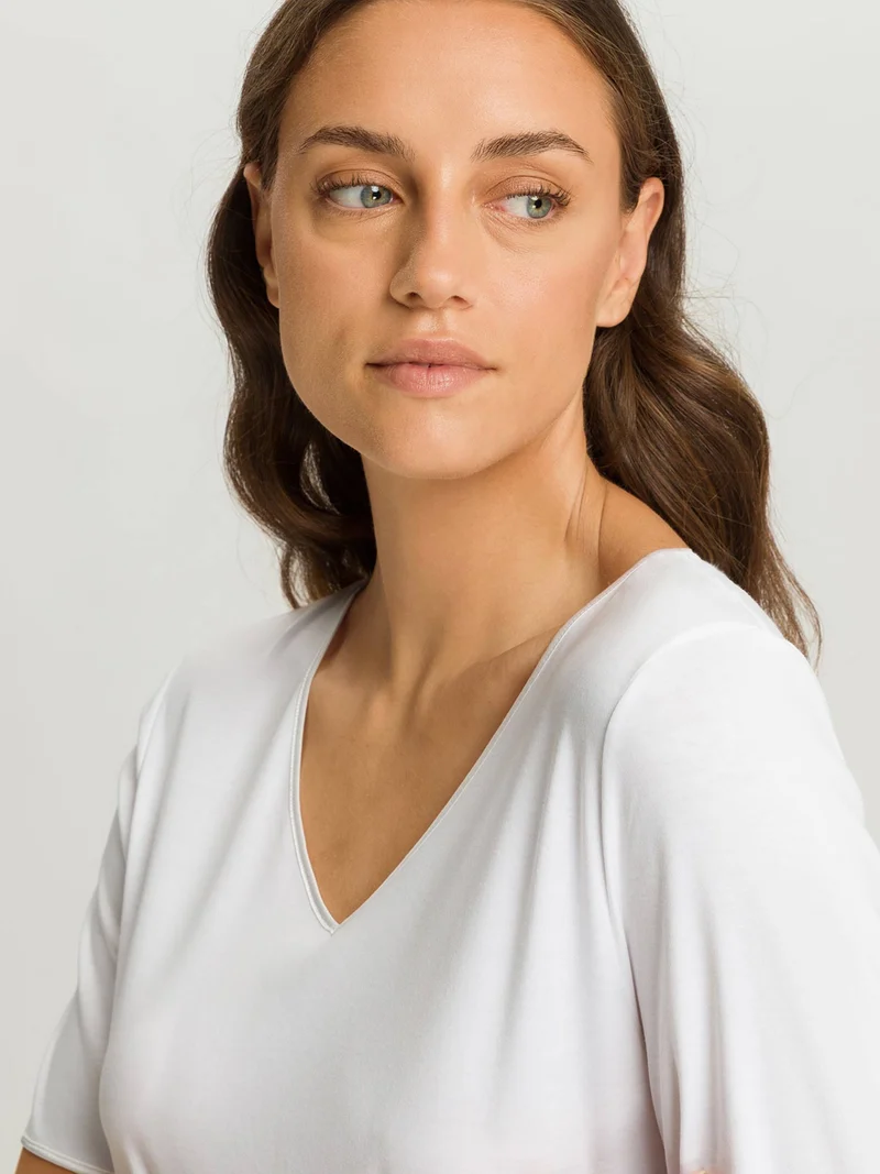 Nightdress, kurzarm, 90cm Länge, COTTON SILK