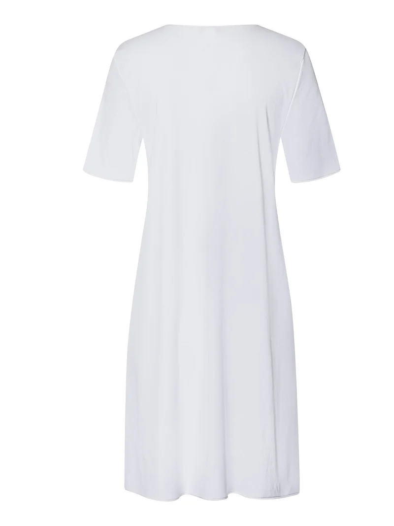 Nightdress, kurzarm, 90cm Länge, COTTON SILK