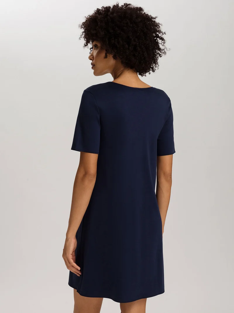 Nightdress, kurzarm, 90cm Länge, COTTON SILK