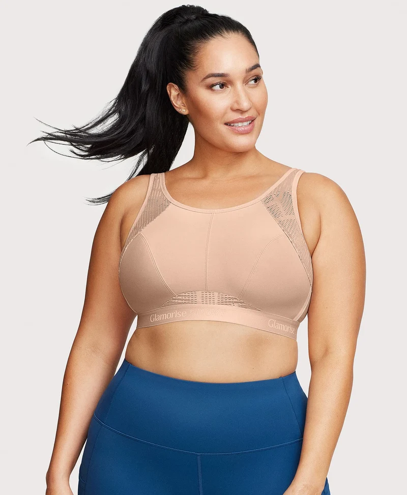 No-Sweat Mesh Sports Bra Cafe