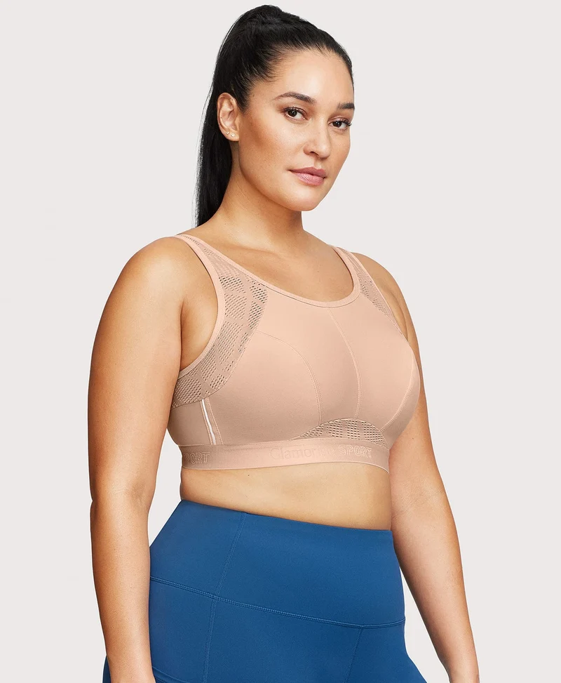 No-Sweat Mesh Sports Bra Cafe
