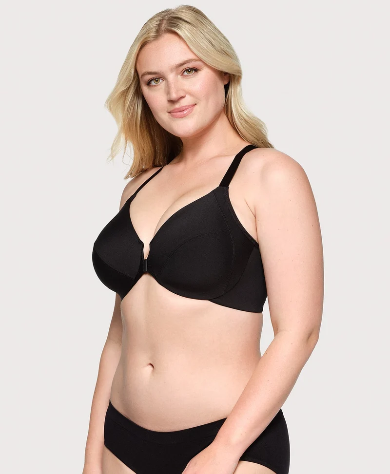Front-Closure Smoothing WonderWire Bra Black