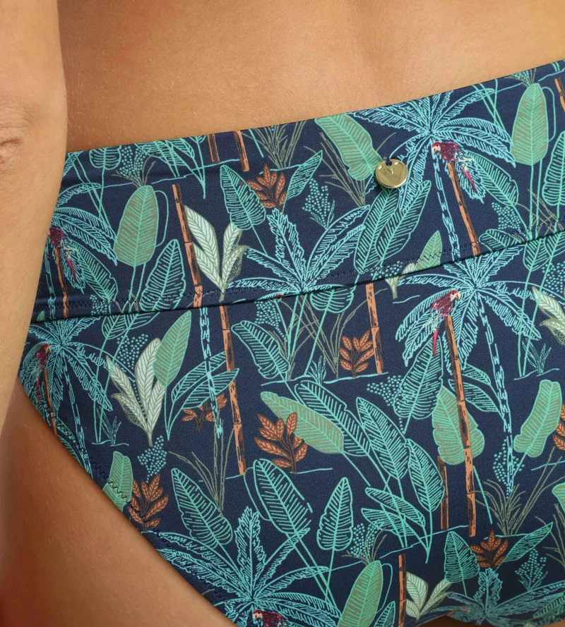 Hoch geschnittene Badehose mit tropischem Muster von Dim Swimwear