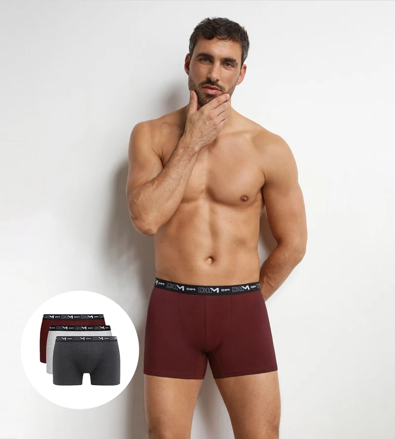 3er-Pack Boxershorts für Herren Cendre Dim Coton Stretch