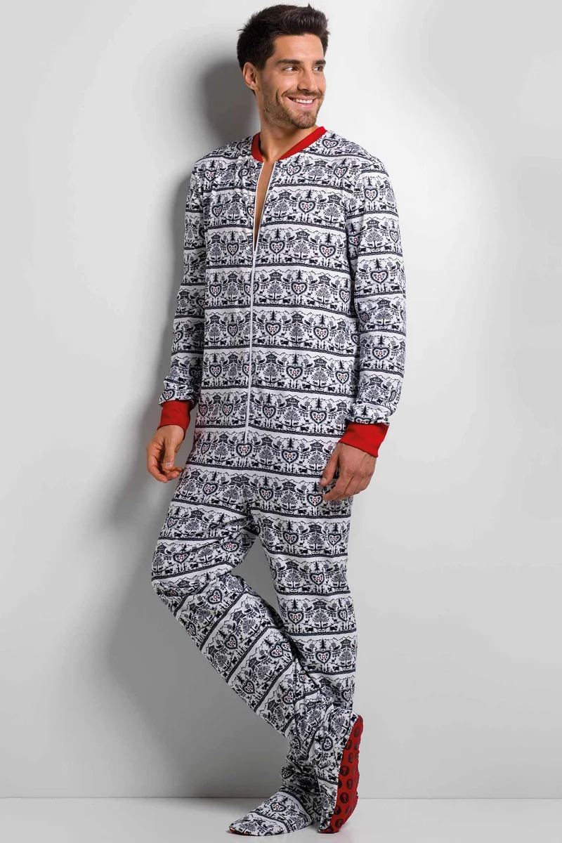 Füsschenpyjama, Jumpsuit für Damen und Herren