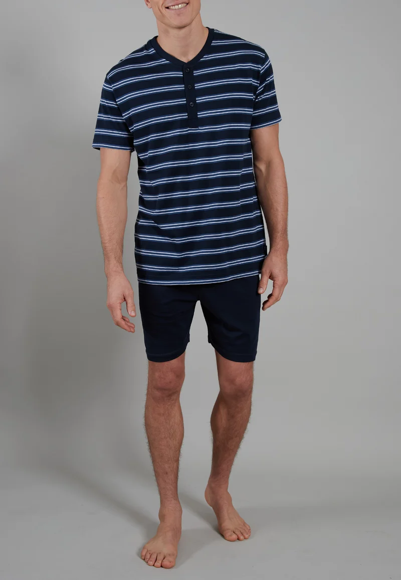 CECEBA Shorty, 3-Knopfleiste blau-dunkel-Ringel