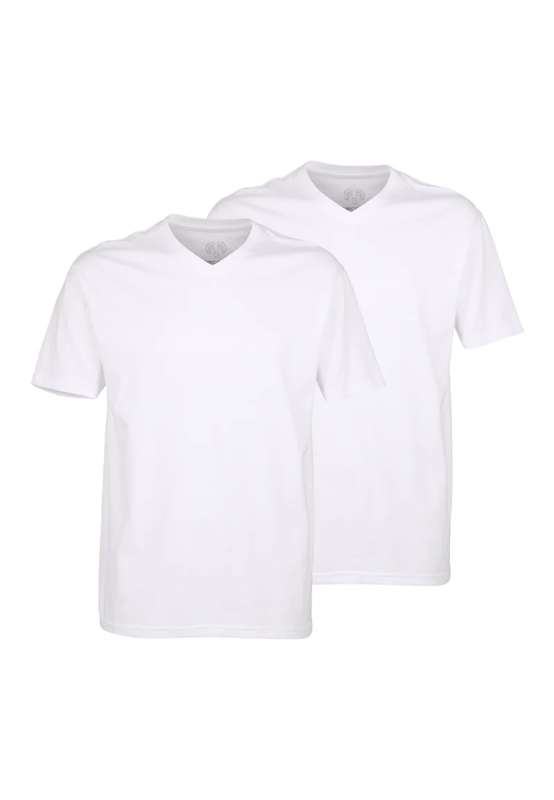 CECEBA Shirt, 1/2, V-Ausschnitt 2er Pack weiss