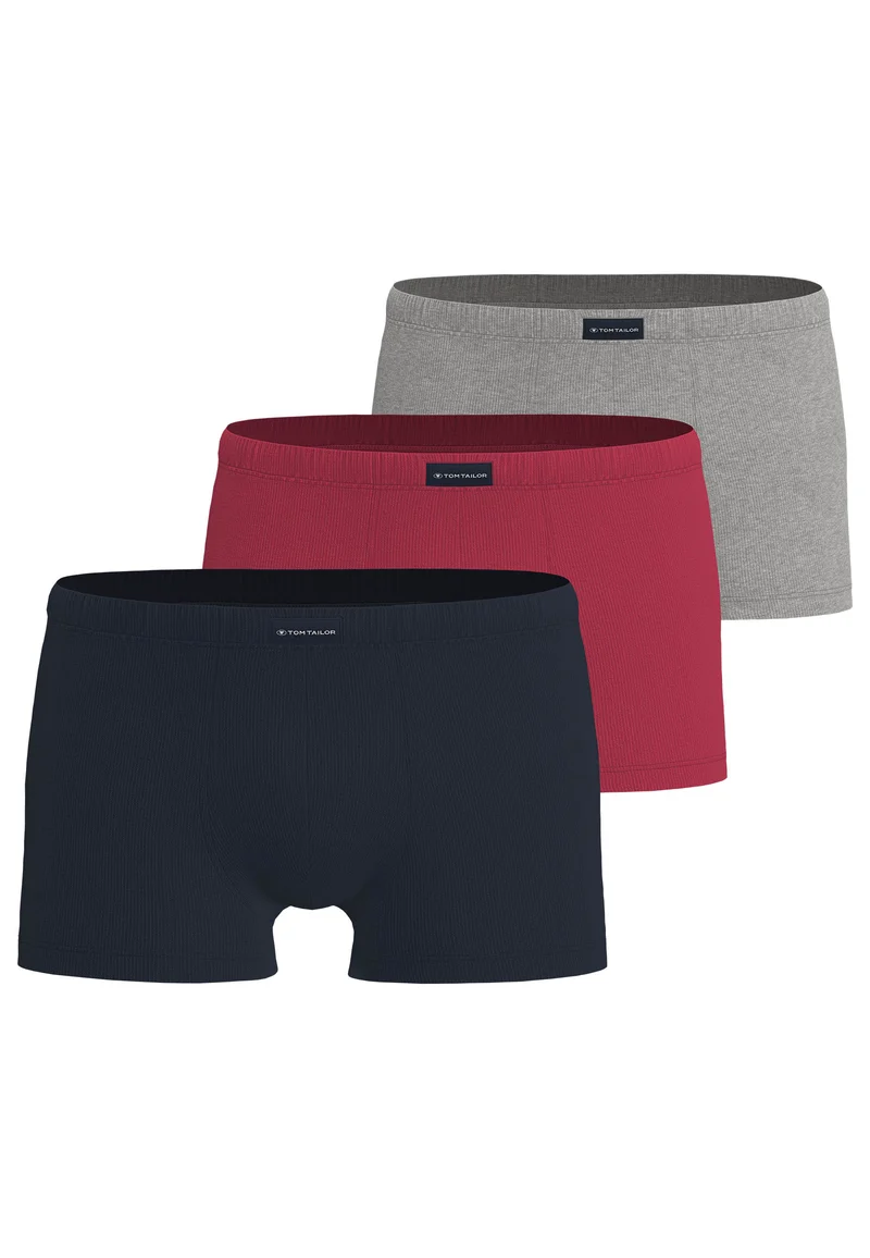 TOM TAILOR Hip Pants 3er Pack melange-red-navy