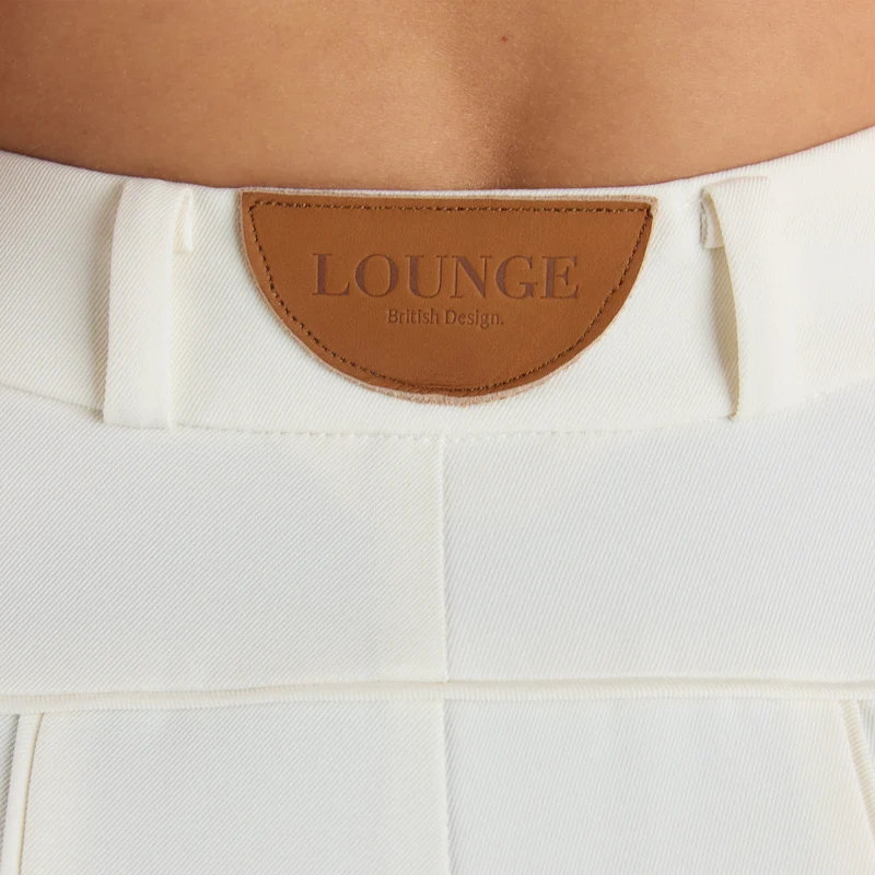 Wide-Leg Pleat Detail Trousers - Off White