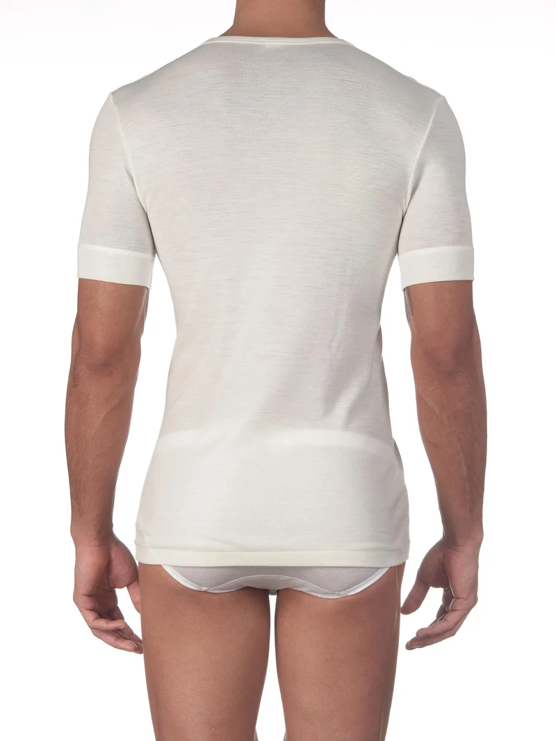 T-Shirt, Rundhals, EXTRA FINE MERINO WOOL SUPER 100S