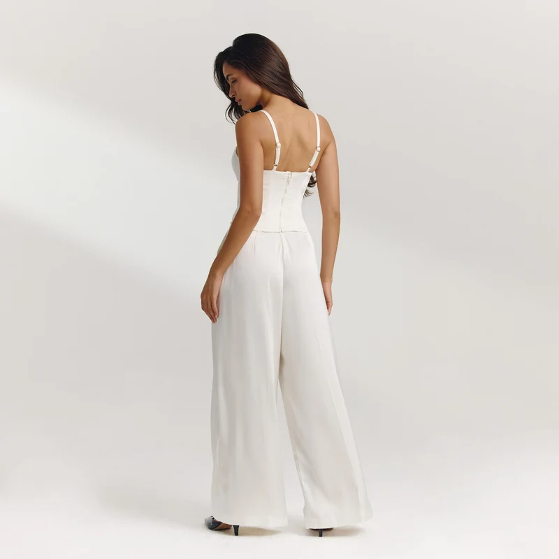 Satin Structured Top - Off White