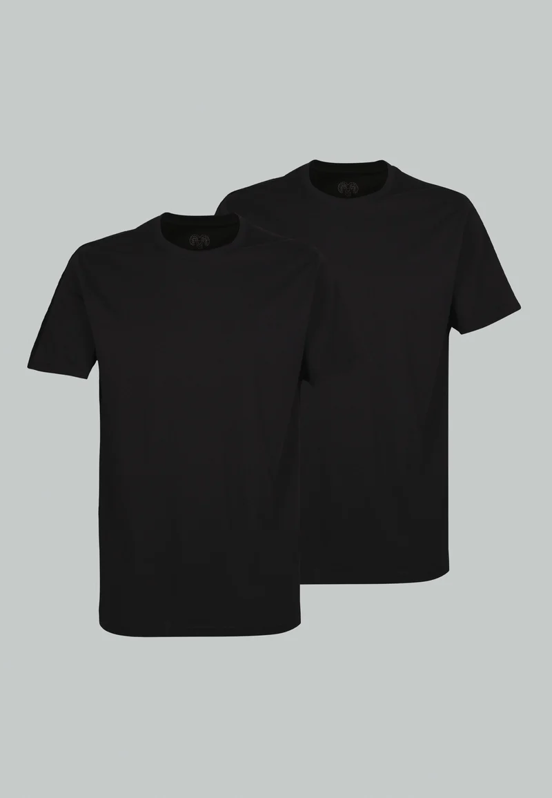 CECEBA Shirt, 1/2, Rundhals 2er Pack black