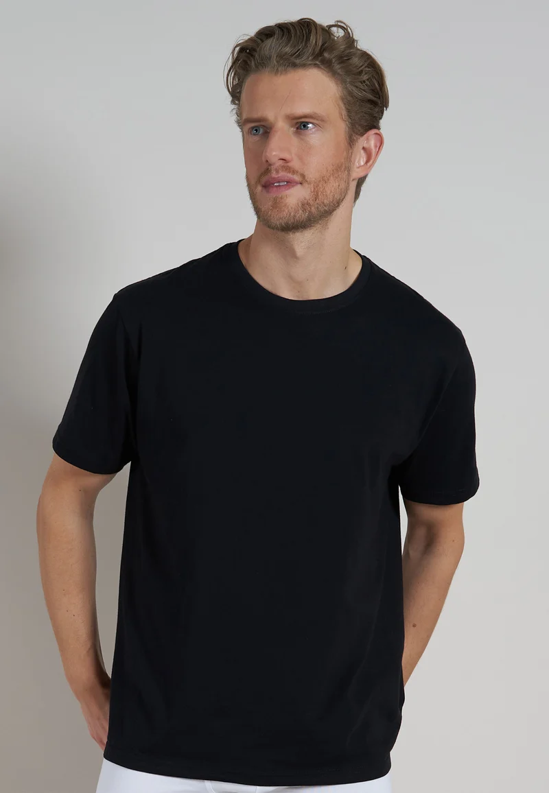 CECEBA Shirt, 1/2, Rundhals 2er Pack black
