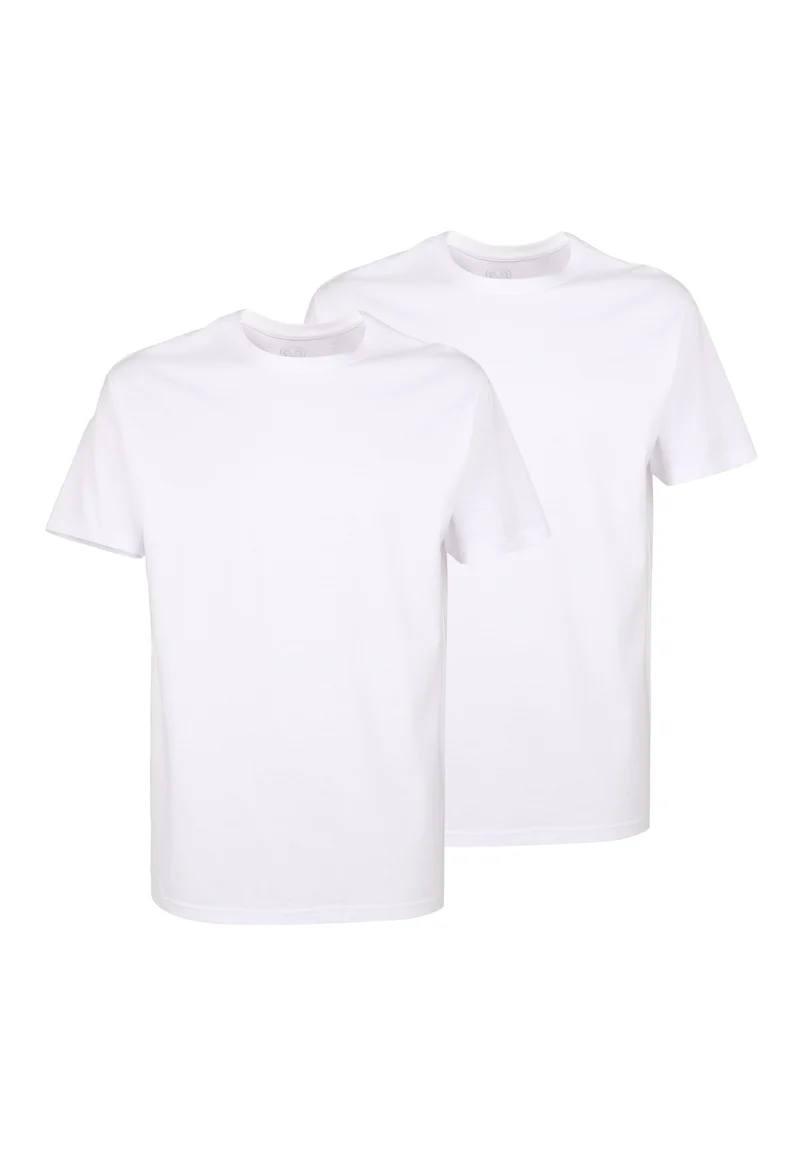 CECEBA Shirt, 1/2, Rundhals 2er Pack weiss