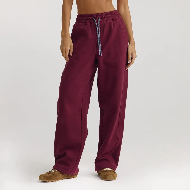 Straight-Leg Joggers - Cherry Lacquer