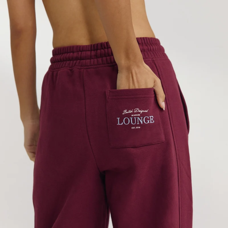 Straight-Leg Joggers - Cherry Lacquer
