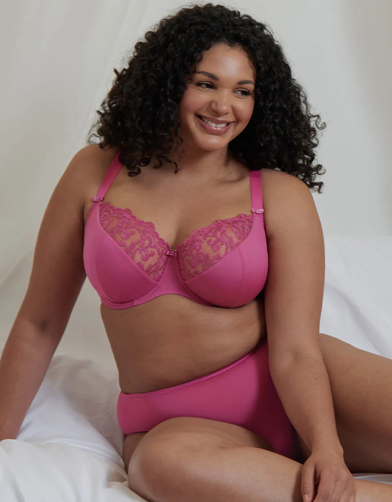 Flirtelle Swirl Balcony Bra Magenta Pink