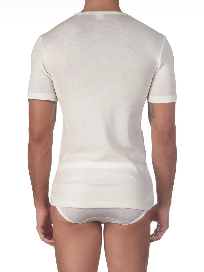 T-Shirt, V-Neck, EXTRA FINE MERINO WOOL SUPER 100S