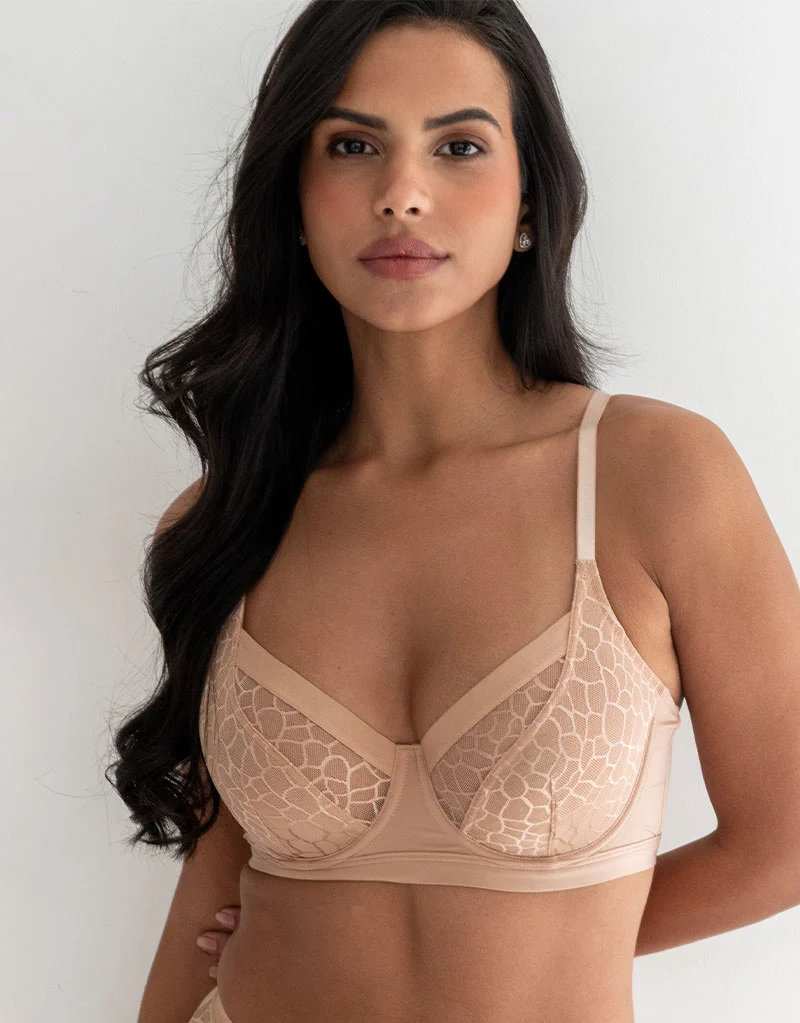Pour Moi Geo Sculpt Balcony Bra Toffee