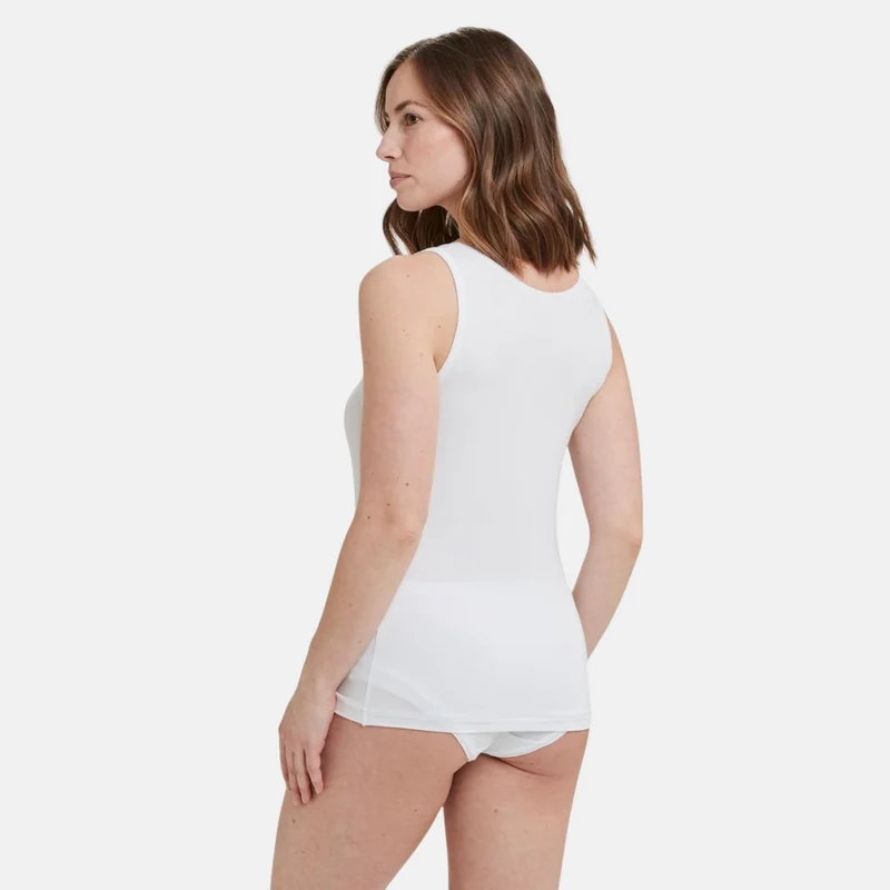 2er-Pack: Weißes Bambus-Tanktop mit breiten Trägern