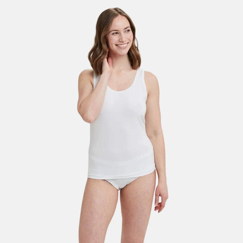 2er-Pack: Weißes Bambus-Tanktop mit breiten Trägern