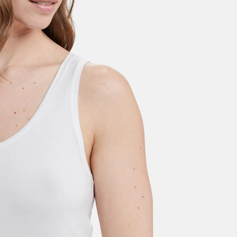 2er-Pack: Weißes Bambus-Tanktop mit breiten Trägern