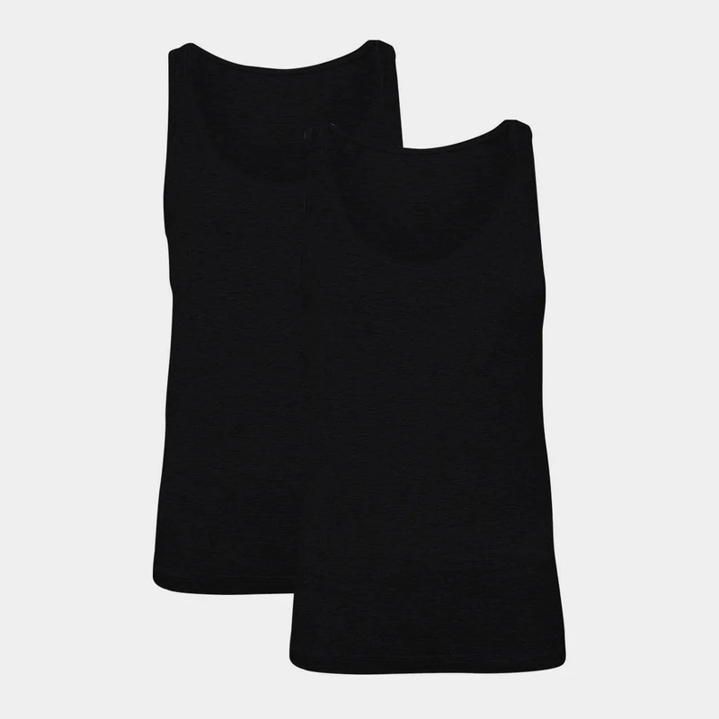 2er-Pack Schwarzes Bambus-Tanktop mit breiten Trägern