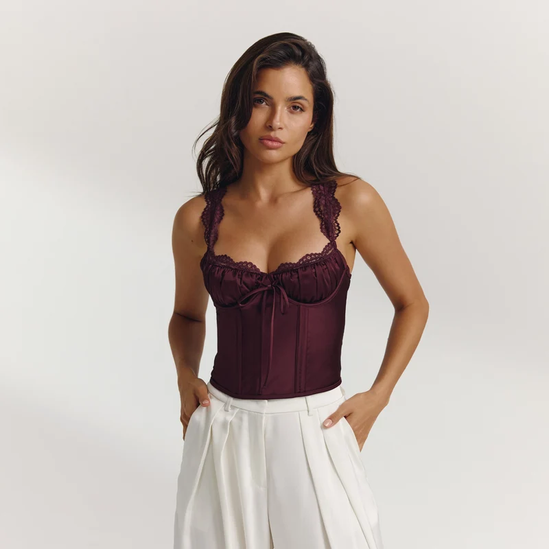 Eledora Corset Top - Plum