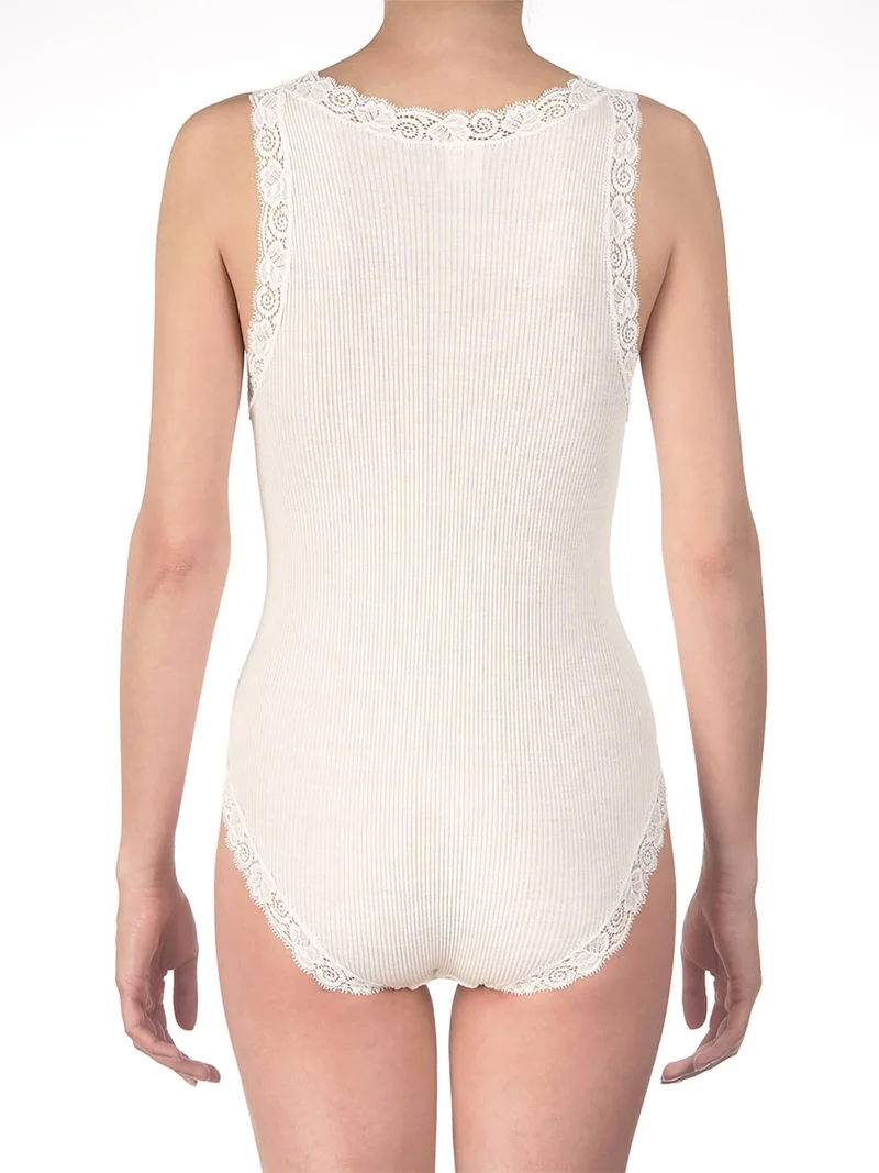 Body mit Spitze, WOOL AND SILK