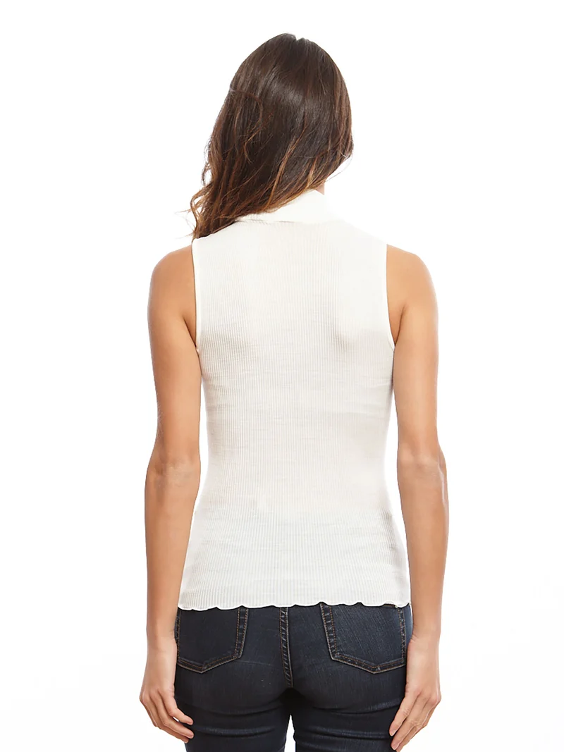 Kurzarmshirt mit Turtleneck-Kragen, WOOL AND SILK