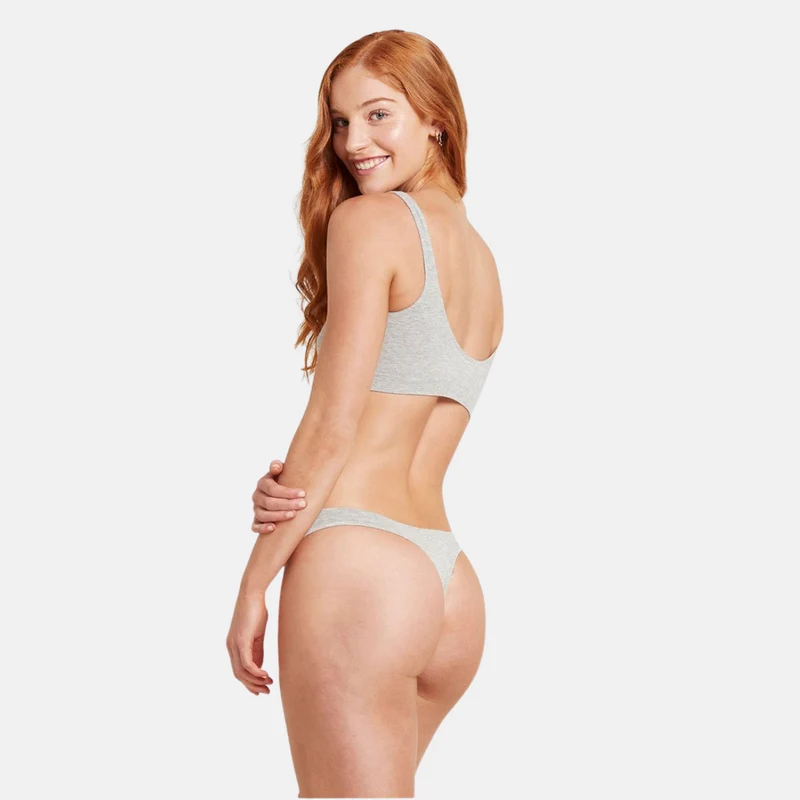 Grauer Bambus G-String Panty