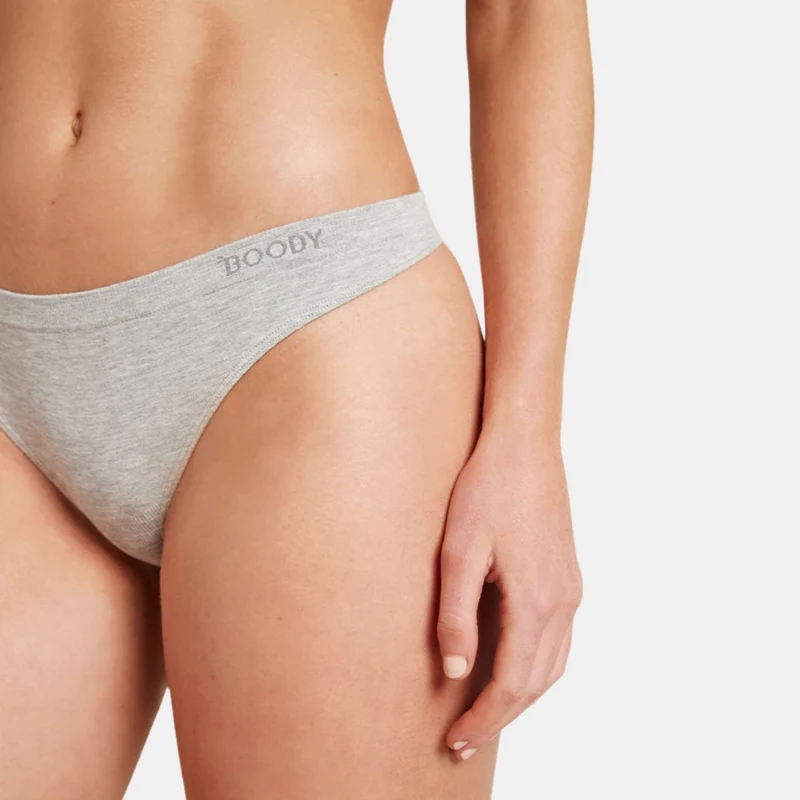 Grauer Bambus G-String Panty