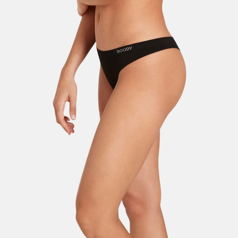 Schwarzer Bambus G-String Panty