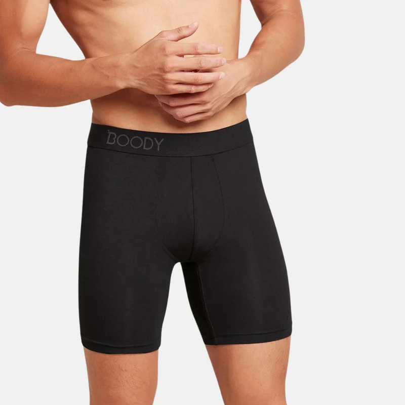 Schwarze Bambusunterhosen mit langen Beinen