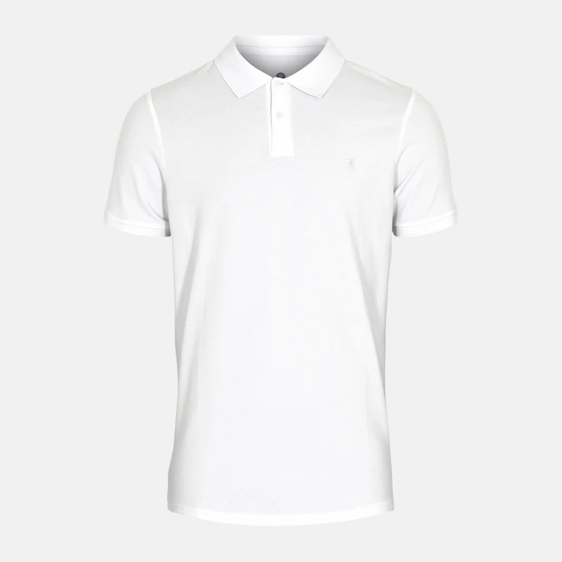 Weißes Bambus-Poloshirt