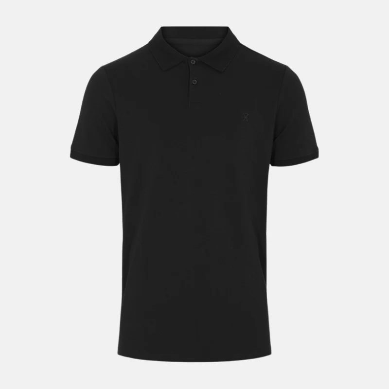 Schwarzes Bambus-Poloshirt