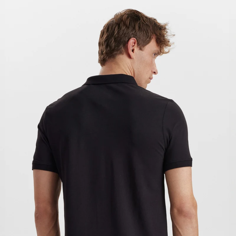 Schwarzes Bambus-Poloshirt