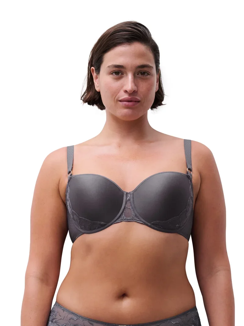 Chantelle - Fleurs Halbschalen-Memory-BH, Farbe Grau