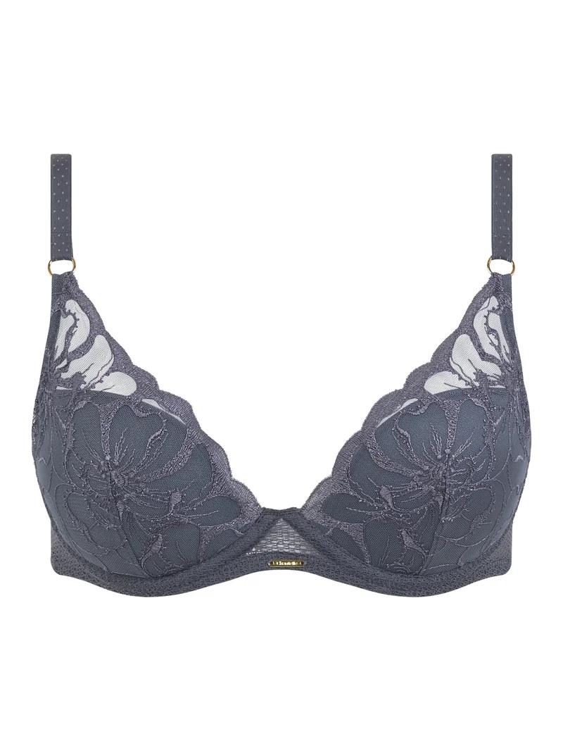 Chantelle - Fleurs Plunge T-Shirt-BH, eleganter Grau