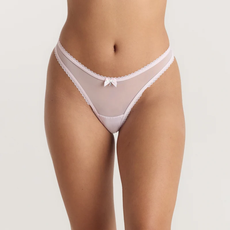 Satin Bow G-String - Pink
