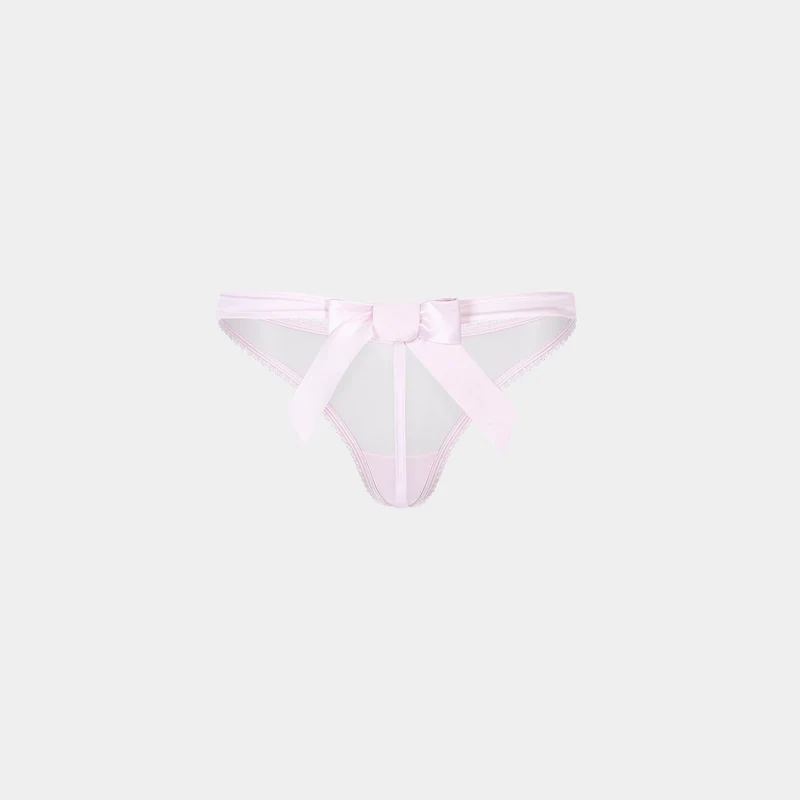 Satin Bow G-String - Pink